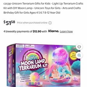 Unicorn Moon Lamp Terrarium Kit for Kids